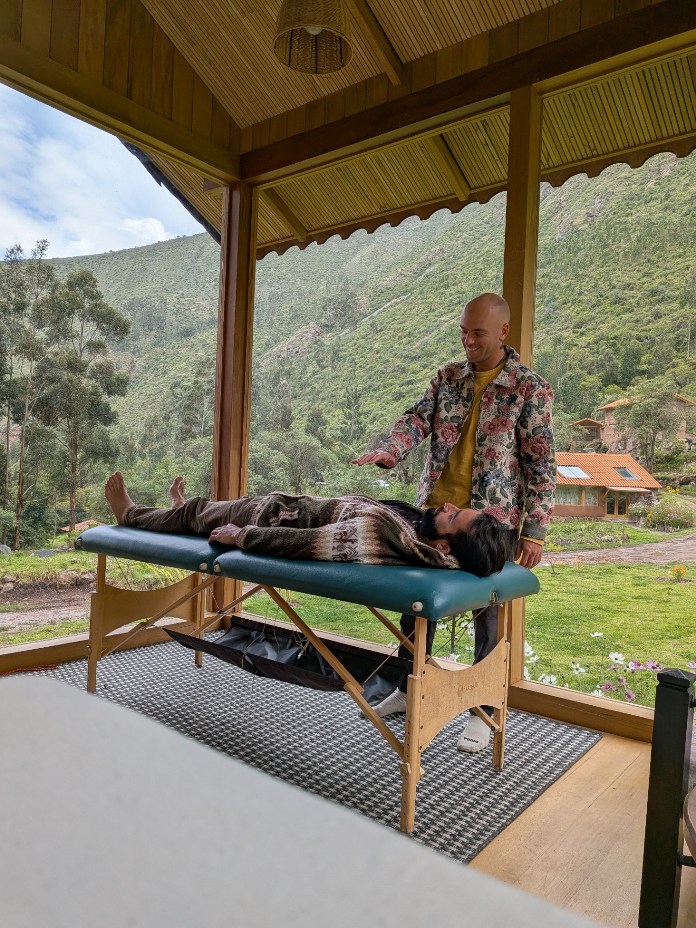 Gordon Rojo offering a shamanic healing session in the Sacred Valley