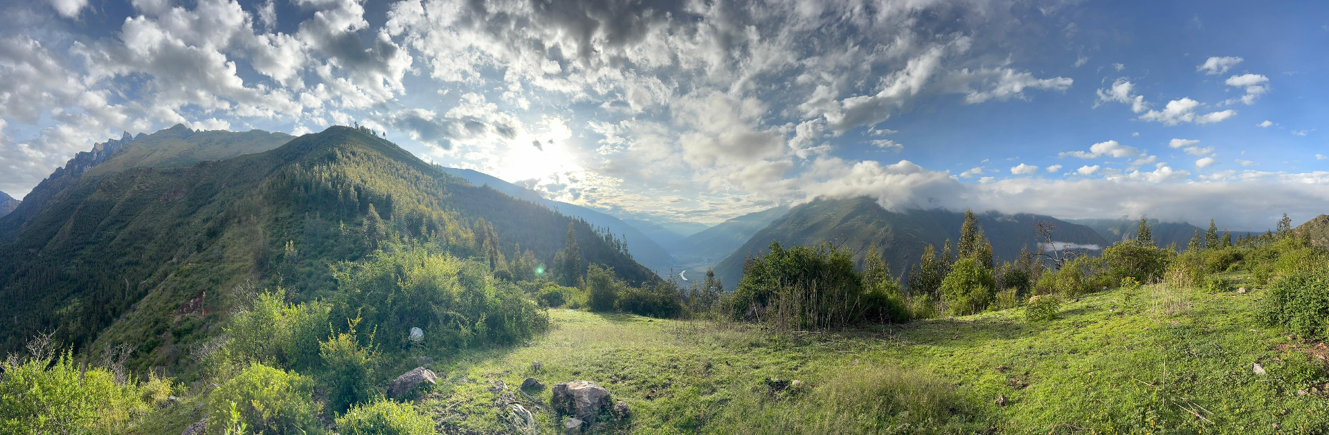 Sacred Valley of Peru — panoramic view of the Andean mountains